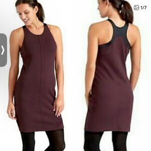 Athleta Burgundy Whirlwind Sporty Pickleball Tennis Mini Tank Dress Built in Bra